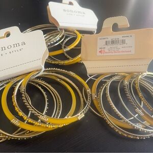 Silver and Gold Bangle Set